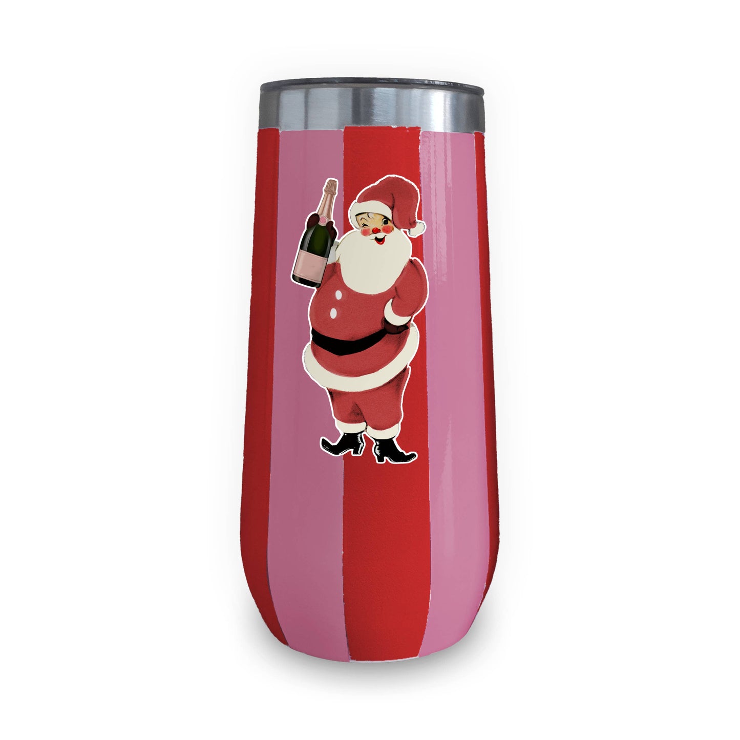 Toss Designs - Insulated Champagne Tumbler (Pink/Red) - Santa Champ