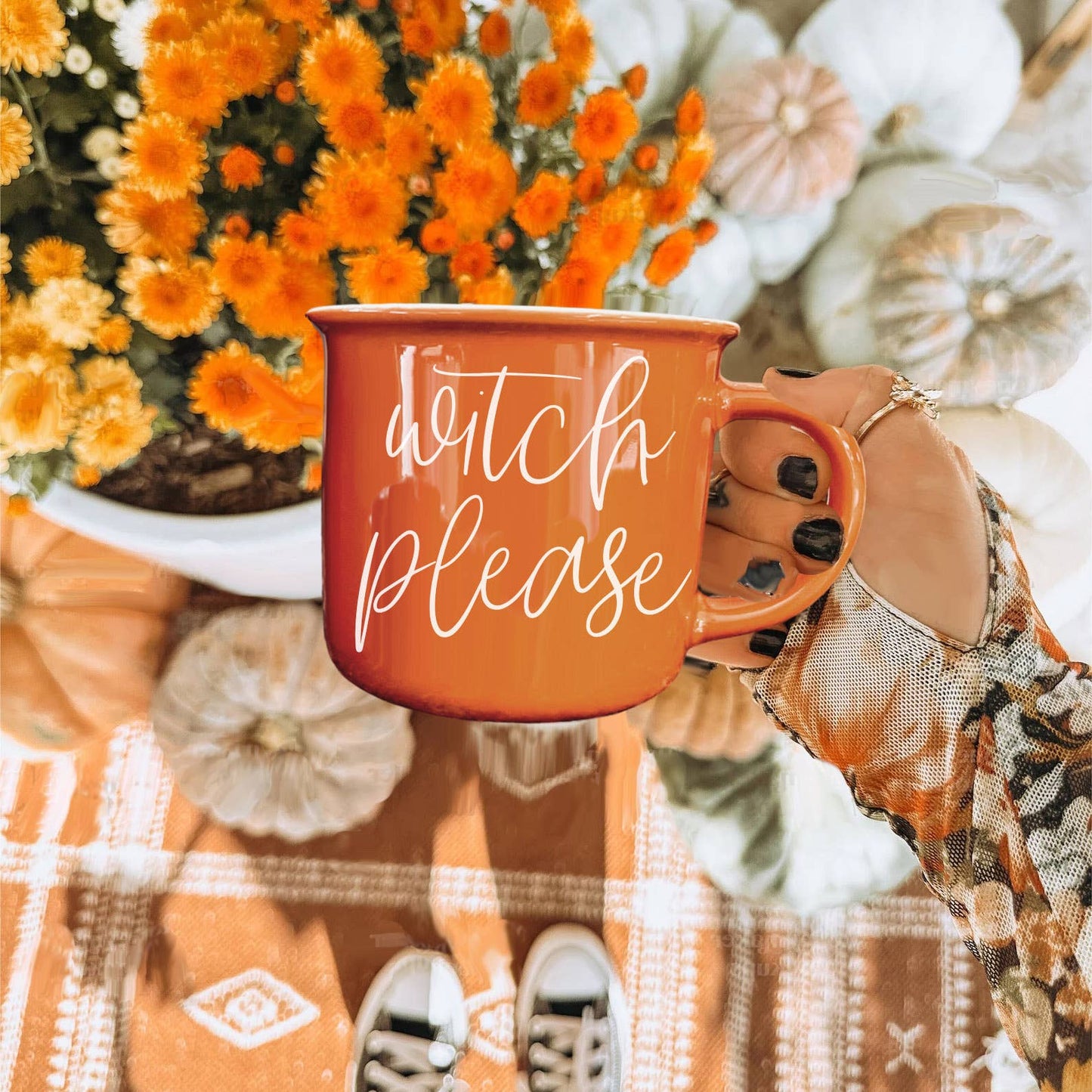 Gia Roma - Halloween Coffee Mugs, Fall Drinkware, Orange + Brown Mugs