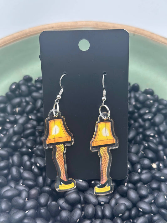 Crooked Halo - Christmas Story Leg Lamp Earrings