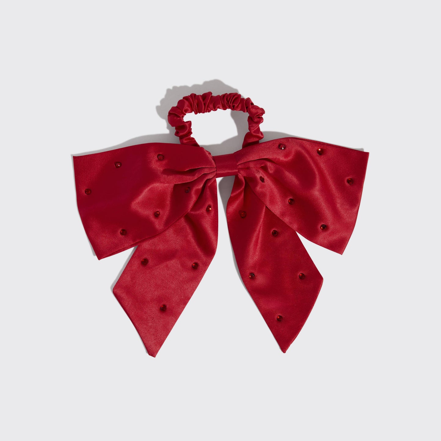 KITSCH - Holiday Satin & Rhinestone Bow Scrunchie