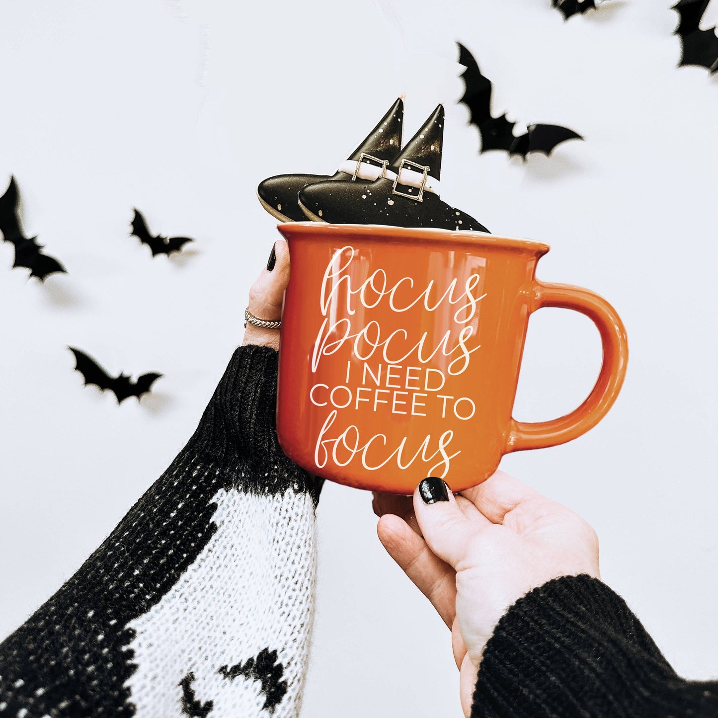 Gia Roma - Halloween Coffee Mugs, Fall Drinkware, Orange + Brown Mugs