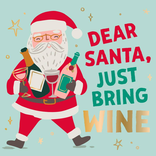 soiree-sisters - Funny Christmas Cocktail Napkins | Bring Wine - Foil - 20ct