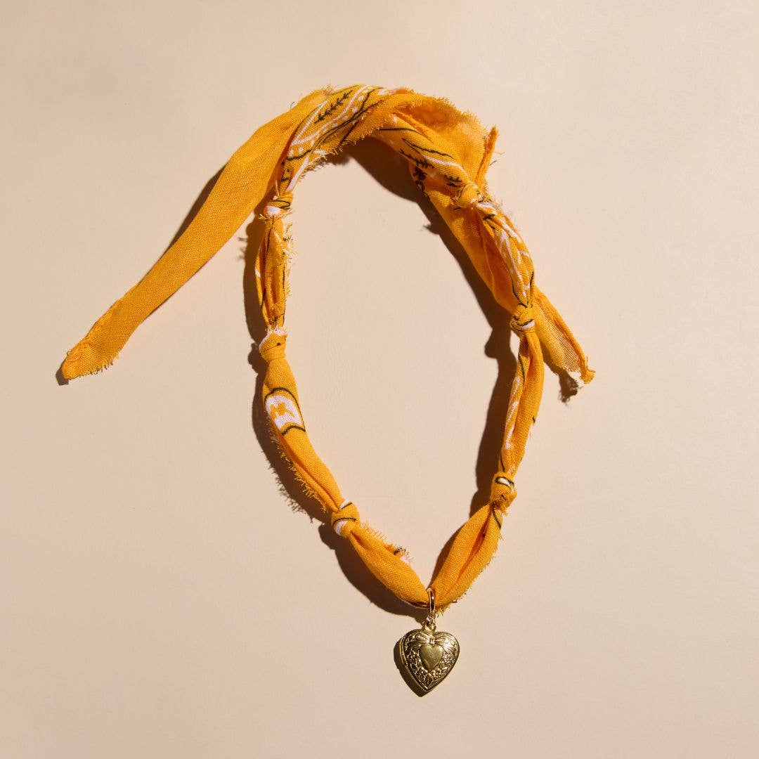 Nickel and Suede - Yellow Bandana Necklace
