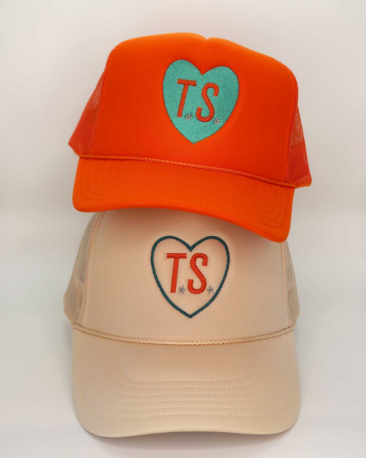 Sundrop - Taylor Swift Showgirl Heart Embroidered Hat - Orange TS Star