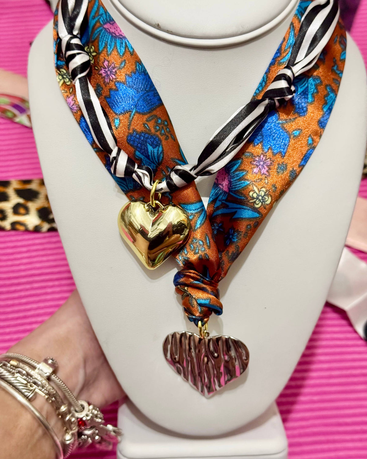 Trendy Scarf Charm Necklace